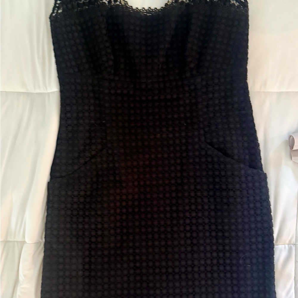 Milly Black Textured Midi Dress